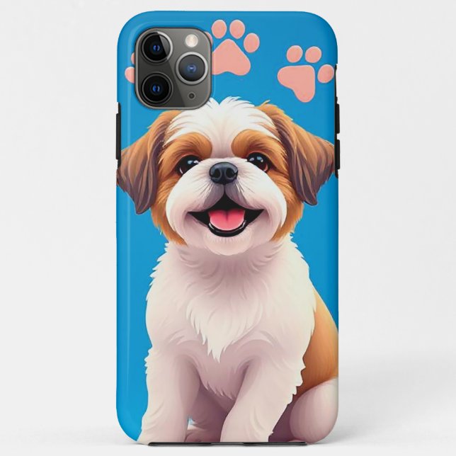 Capa Para iPhone 11 Pro Max Cachorro adorável ao estilo cartoon (Verso)