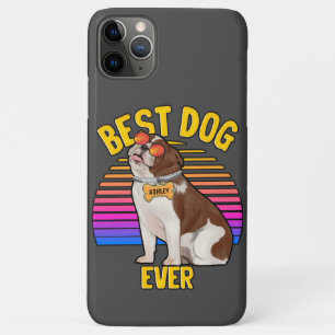 Capa Para iPhone 11 Pro Max Cachorro Bulldog Inglês Engraçado Colorido Retro M