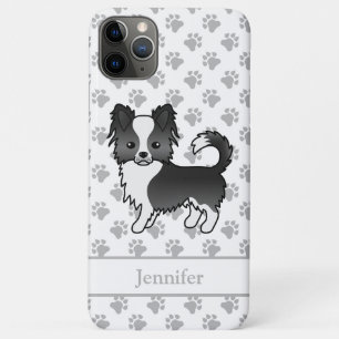 Capa Para iPhone 11 Pro Max Cachorro e Nome Longos, Casaco Chihuahua, Preto E