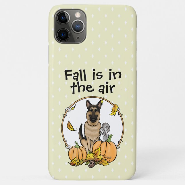 Capa Para iPhone 11 Pro Max Cachorro German shepherd Queda (bronzeado preto) (Verso)