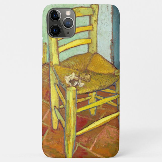 Capa Para iPhone 11 Pro Max Cadeira de Vincent Van Gogh com cachimbo (Verso)