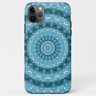 Capa Para iPhone 11 Pro Max Calidoscópio / Mandala Azul Claro