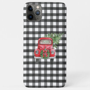 Capa Para iPhone 11 Pro Max Caminhão Vermelho Vintage de Natal em Buffalo Neg