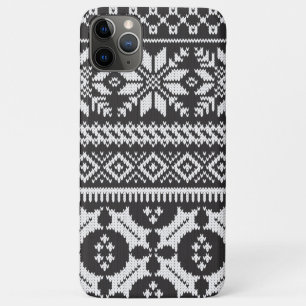 Capa Para iPhone 11 Pro Max Camisola justa preto e branco da malha da ilha
