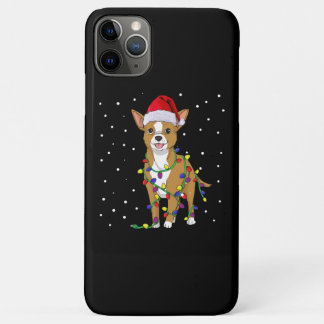 Capa Para iPhone 11 Pro Max Cão de Natal Chihuahua