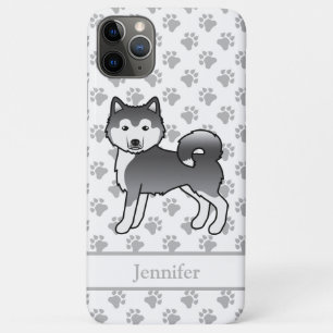 Capa Para iPhone 11 Pro Max Cão e nome do desenho animado branco do alfanuméri