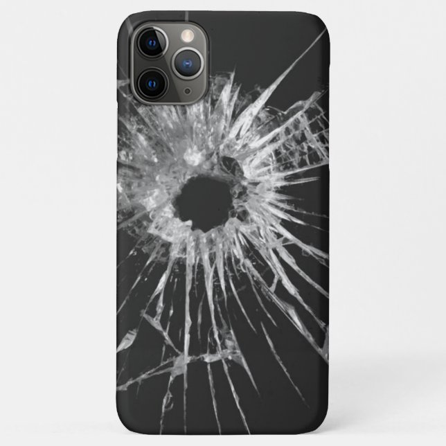 Capa Para iPhone 11 Pro Max Capa de iPhone - Furo de Bala no Vidro (Verso)