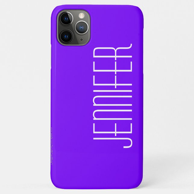 Capa Para iPhone 11 Pro Max Caso do iPhone 6, roxo modernos & branco, (Verso)