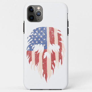 Capa Para iPhone 11 Pro Max Caveira com Barba da Bandeira dos EUA | Design Pat