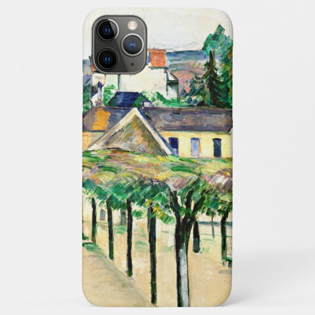 Capa Para iPhone 11 Pro Max Cezanne - Praça da Aldeia, arte fina (Verso)