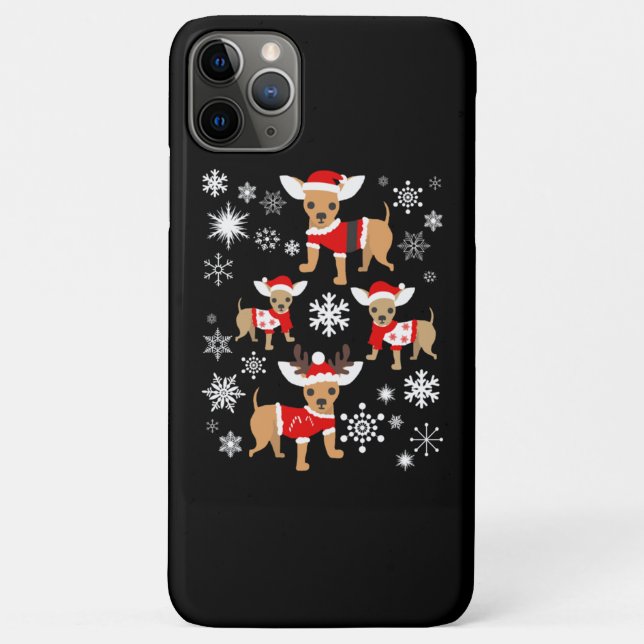 Capa Para iPhone 11 Pro Max Chihuahua Christmas Lover (Verso)