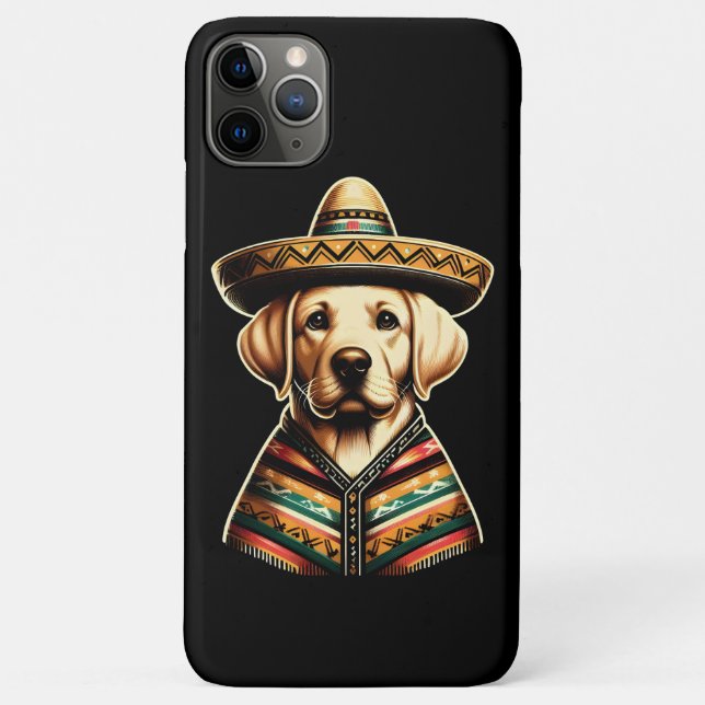 Capa Para iPhone 11 Pro Max Cinco de Mayo Labrador Retriever Poncho Sombrero (Verso)