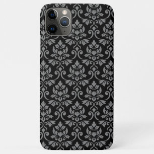 Capa Para iPhone 11 Pro Max Cinza de Cor damasco em preto