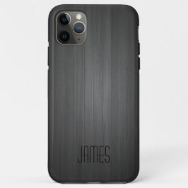 Capa Para iPhone 11 Pro Max Cinza Faux Wood