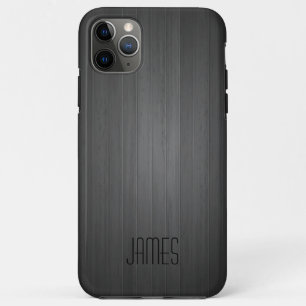 Capa Para iPhone 11 Pro Max Cinza Faux Wood