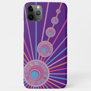 Capa Para iPhone 11 Pro Max Círculos Coloridos De Relógios Surreais Psicodé