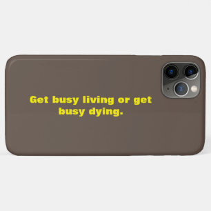 Capa Para iPhone 11 Pro Max Citações Marrom e Amarelo Design de Texto Pequeno