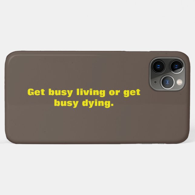 Capa Para iPhone 11 Pro Max Citações Marrom e Amarelo Design de Texto Pequeno (Verso (horizontal))
