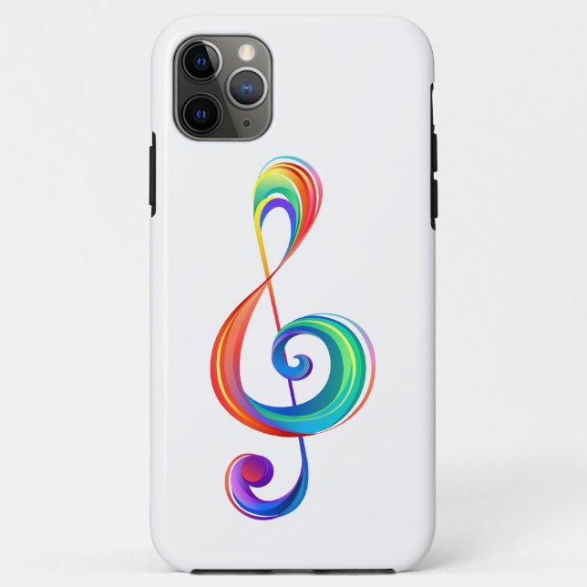 Capa Para iPhone 11 Pro Max Clef (trecho de arco-íris) (Verso)