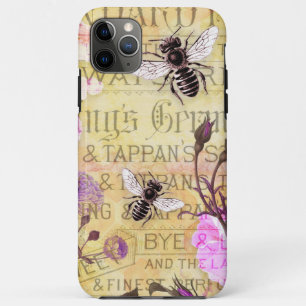 Capa Para iPhone 11 Pro Max Colagem de Ephemera em Rosas de Vintage