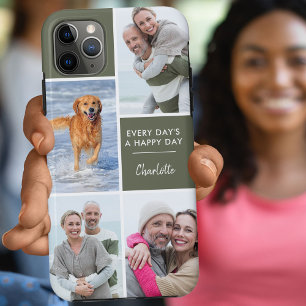 Capa Para iPhone 11 Pro Max Colagem de Fotos Personalizada com Cotação Posit