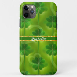 Capa Para iPhone 11 Pro Max Coleção de Listas do Moderno Green Clover 4