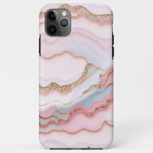 Capa Para iPhone 11 Pro Max Coleção Dourada Azul Moderno de Agato Marble