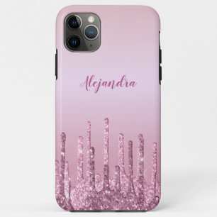 Capa Para iPhone 11 Pro Max Colírio de ouro rosa-rosa-na moda elegante