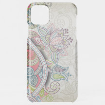 Colorido Motivo de Arte Floral Paisley Ornado com