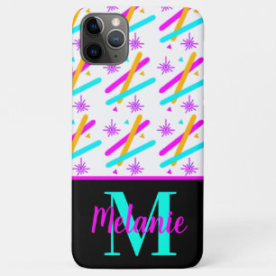 Capa Para iPhone 11 Pro Max Confete Fluorescente de Ação de Laser Neon Brilhan