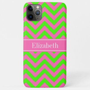 Capa Para iPhone 11 Pro Max Cor-de-rosa quente nº 2 Verde limão LG Chevron N