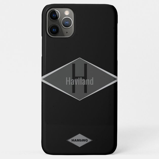 Capa Para iPhone 11 Pro Max Cor Personalizada do Monograma HAMbWG (Verso)