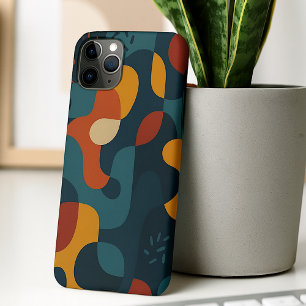 Capa Para iPhone 11 Pro Max Cores Escuras Funky Formas Amorfos Padrão Artístic