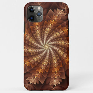 Capa Para iPhone 11 Pro Max Cores Quentes, Padrão de Arte Fractal Moderna Trip
