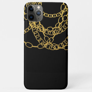 Capa Para iPhone 11 Pro Max Correntes de Ouro Corrente Black Hip Hop
