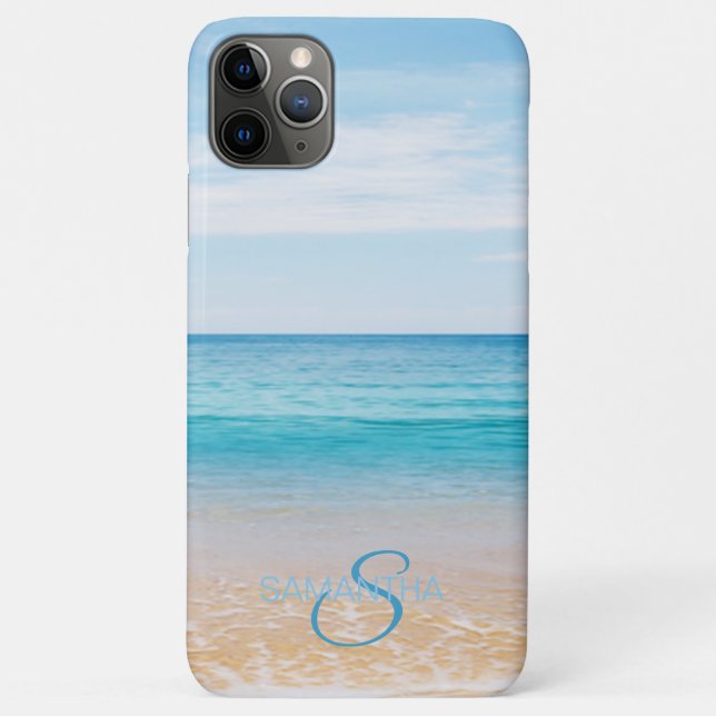 Capa Para iPhone 11 Pro Max Costa de Praia Tropical (Verso)
