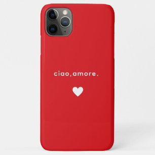 Capa Para iPhone 11 Pro Max Cota italiana personalizada moderna Hi Love Red Wh