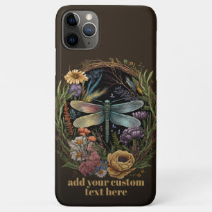 Capa Para iPhone 11 Pro Max Cottagecore Flor Silvestre Voadora Libélula Person
