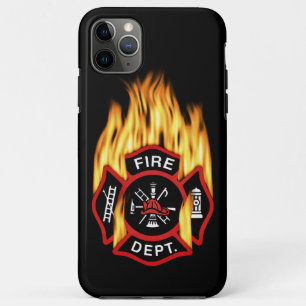Capa Para iPhone 11 Pro Max Crachá flamejante do departamento dos bombeiros