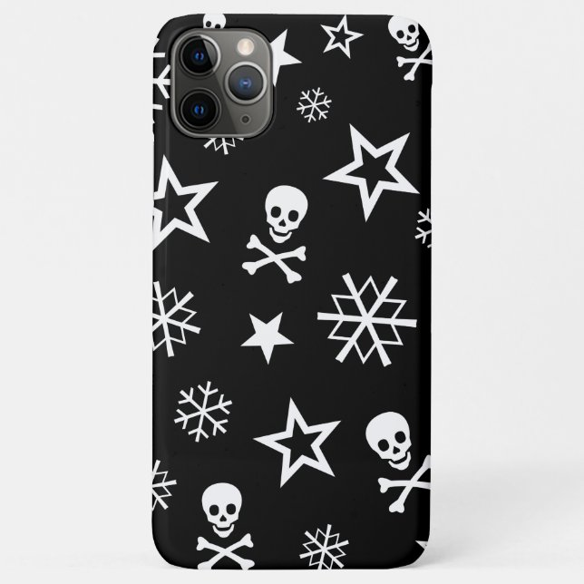 Capa Para iPhone 11 Pro Max Crânios e flocos de neve (Verso)