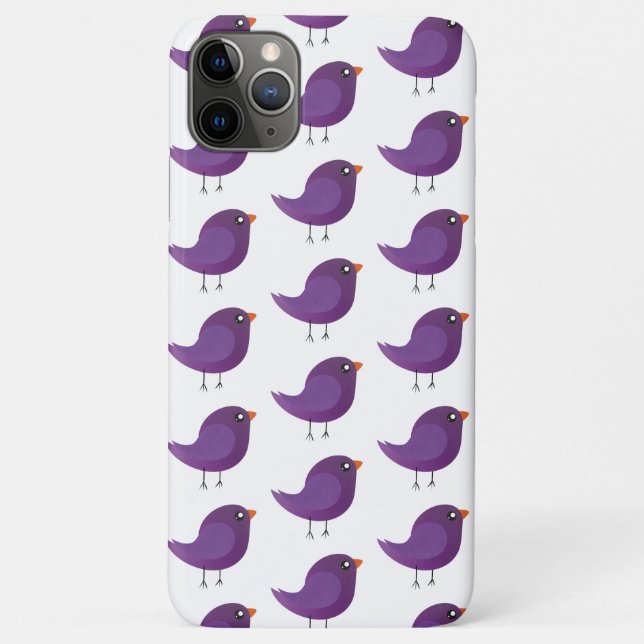 Capa Para iPhone 11 Pro Max Crianças, passarinho fofo (Verso)