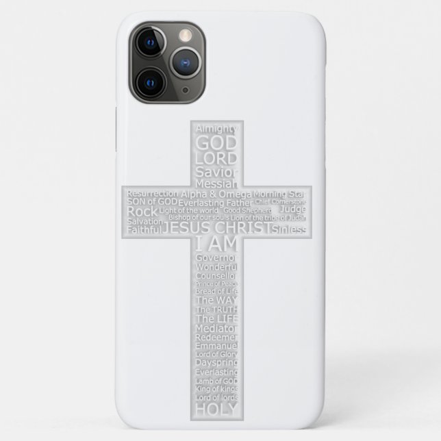 Capa Para iPhone 11 Pro Max Cristo da Cruz Cristã (Verso)