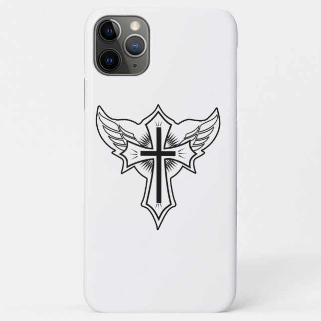 Capa Para iPhone 11 Pro Max Cruz cristã (Verso)