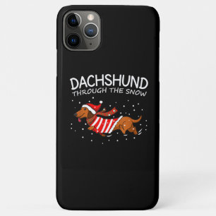 Capa Para iPhone 11 Pro Max Dachshund Através Do Natal Engraçado Da Neve