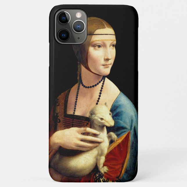 Capa Para iPhone 11 Pro Max Dama com Arminho de Leonardo Da Vinci (Verso)