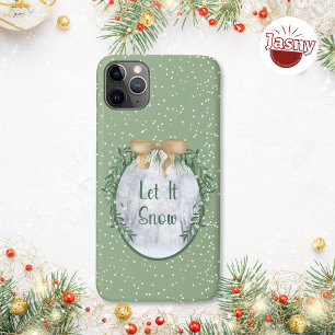 Capa Para iPhone 11 Pro Max Deixe-o nevar a coroa de natal