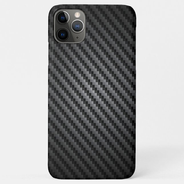 Capa Para iPhone 11 Pro Max Design de fibra de carbono (Verso)
