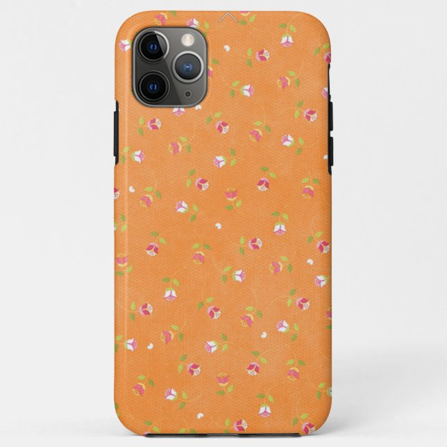 Capa Para iPhone 11 Pro Max Design de Tulipa Laranja Whimsical (Verso)