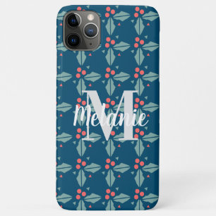 Capa Para iPhone 11 Pro Max Design Minimalista de Galho de Natal com Frutas