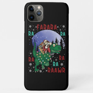 Capa Para iPhone 11 Pro Max Dinossauro Natal Papai Noel